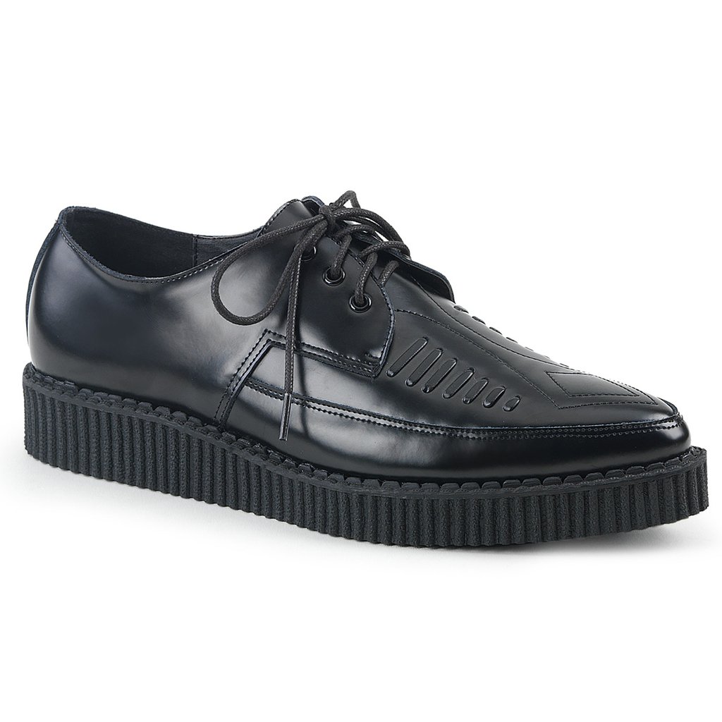 Creepers Demonia Creeper 712 Cuir Homme - Noir 72048-VKJL